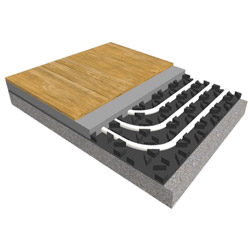 Radiante a pavimento ribassato a basso spessore